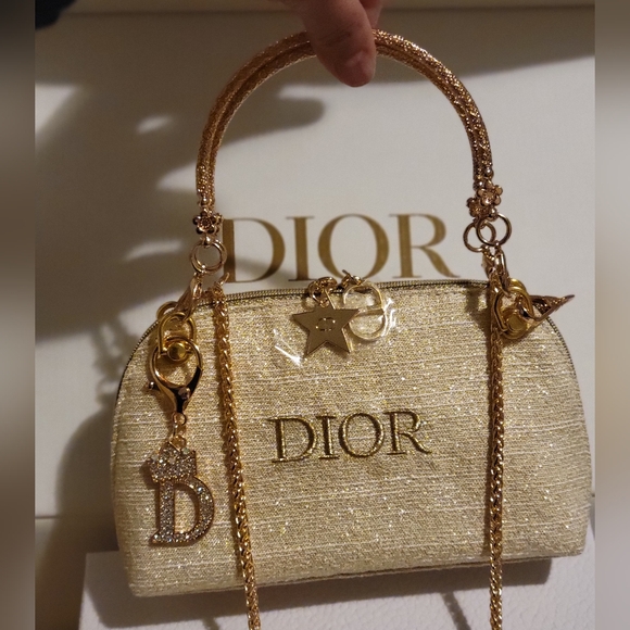 Dior Gold Limited Edition Beauty Pouch - Picture 1 of 9